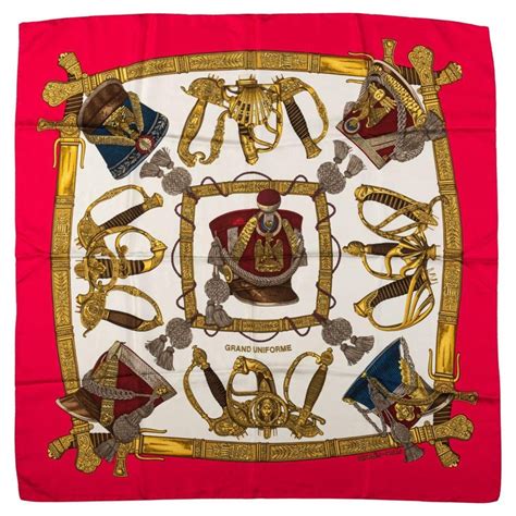 grand uniforme metz hermes scarf|Hermès Grand Uniforme Red Scarf, Metz .